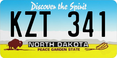 ND license plate KZT341