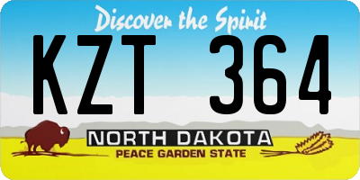 ND license plate KZT364