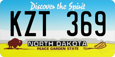 ND license plate KZT369