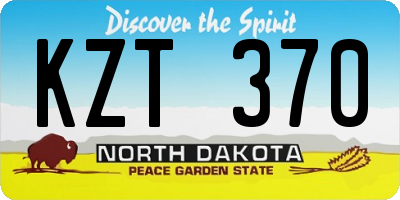 ND license plate KZT370