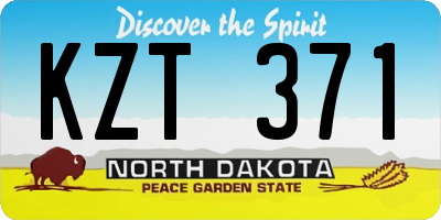 ND license plate KZT371