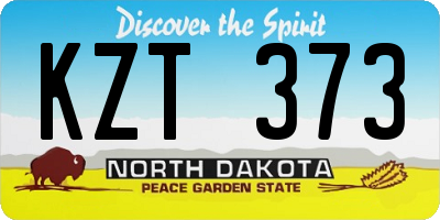 ND license plate KZT373