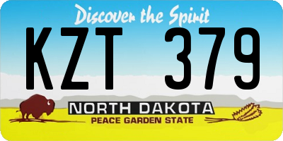 ND license plate KZT379