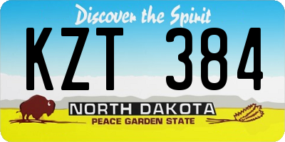 ND license plate KZT384