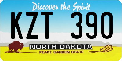 ND license plate KZT390