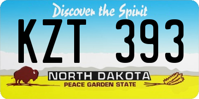 ND license plate KZT393