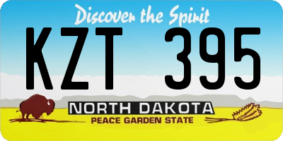 ND license plate KZT395