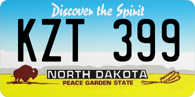 ND license plate KZT399