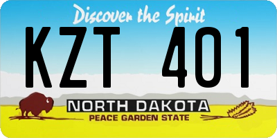 ND license plate KZT401
