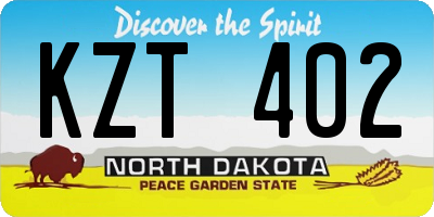 ND license plate KZT402