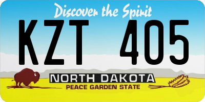 ND license plate KZT405