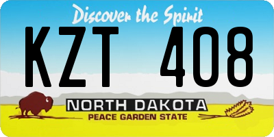 ND license plate KZT408