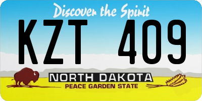 ND license plate KZT409