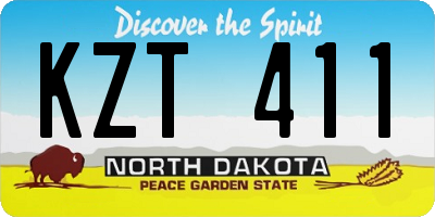 ND license plate KZT411