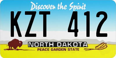 ND license plate KZT412