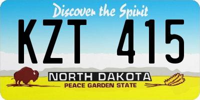 ND license plate KZT415