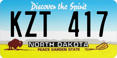 ND license plate KZT417