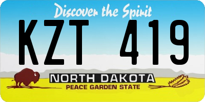 ND license plate KZT419