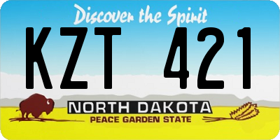 ND license plate KZT421