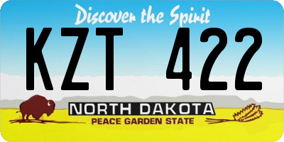 ND license plate KZT422