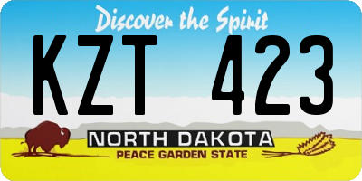 ND license plate KZT423