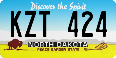 ND license plate KZT424