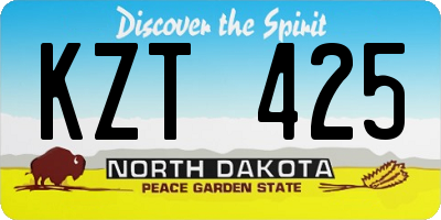 ND license plate KZT425