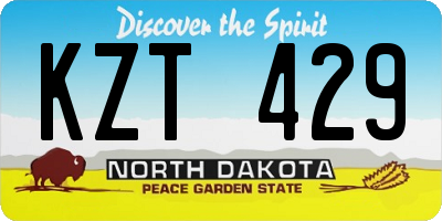 ND license plate KZT429