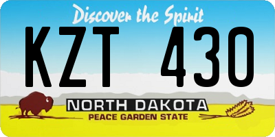 ND license plate KZT430