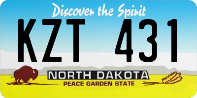 ND license plate KZT431