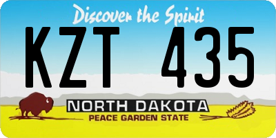 ND license plate KZT435