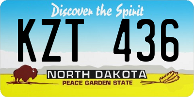 ND license plate KZT436