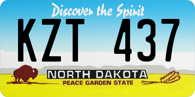 ND license plate KZT437