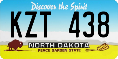 ND license plate KZT438