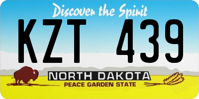 ND license plate KZT439