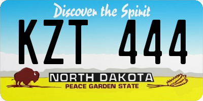 ND license plate KZT444