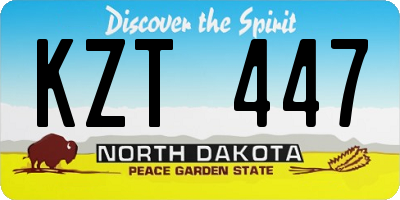 ND license plate KZT447