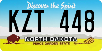 ND license plate KZT448