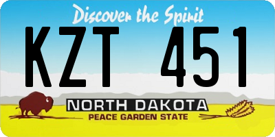 ND license plate KZT451