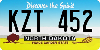 ND license plate KZT452