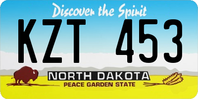 ND license plate KZT453