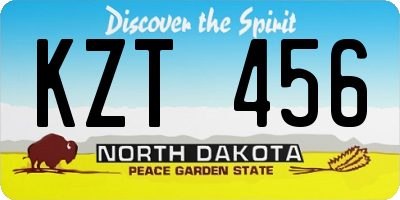 ND license plate KZT456