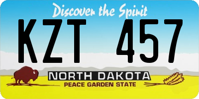 ND license plate KZT457