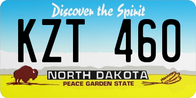 ND license plate KZT460