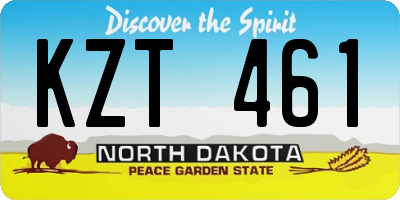 ND license plate KZT461