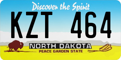 ND license plate KZT464