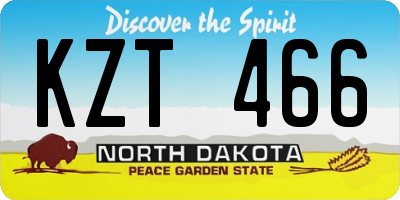 ND license plate KZT466