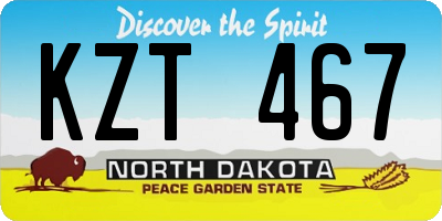 ND license plate KZT467