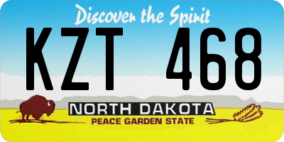 ND license plate KZT468