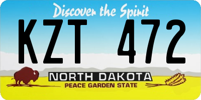 ND license plate KZT472